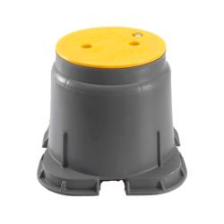 Caja de registro pozo a tierra de polipropileno c/tapa amarilla