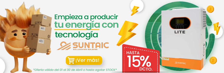 Ingreso inversores interconexión Solis hasta 8% de descuento SUNTAIC tu marca confiable hasta con 15% dcto.